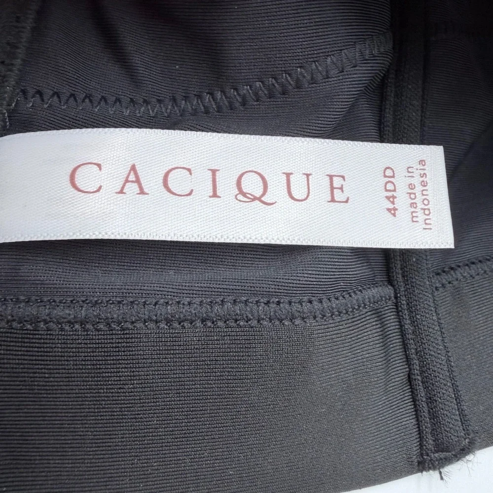 Cacique Comfort Bliss Strapless Bra 44DD Black Floral Lace Multi Way Straps